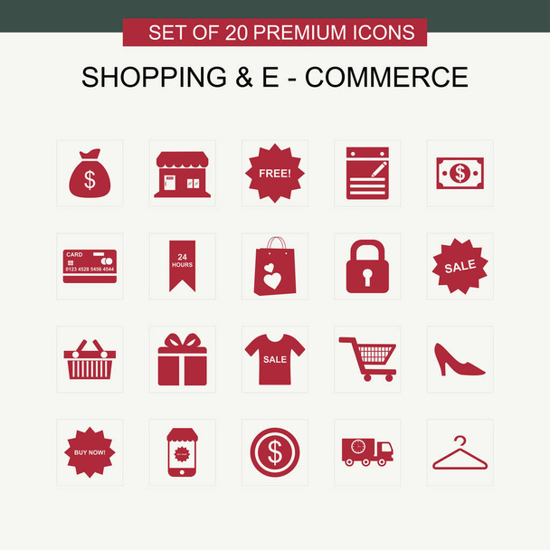 Iconos de compras y comercio electrónico
 - Vector, imagen