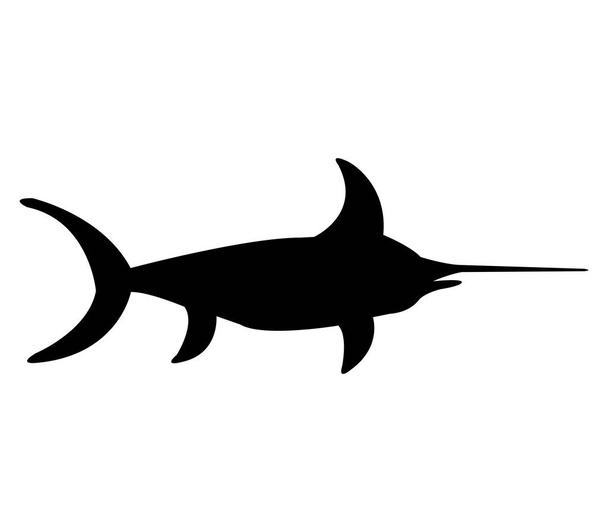 icono de pez espada sobre fondo blanco
 - Vector, Imagen