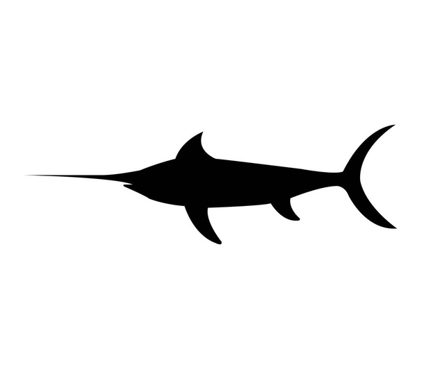 Kılıç balığı simgesi beyaz arka plan üzerinde - Vektör, Görsel