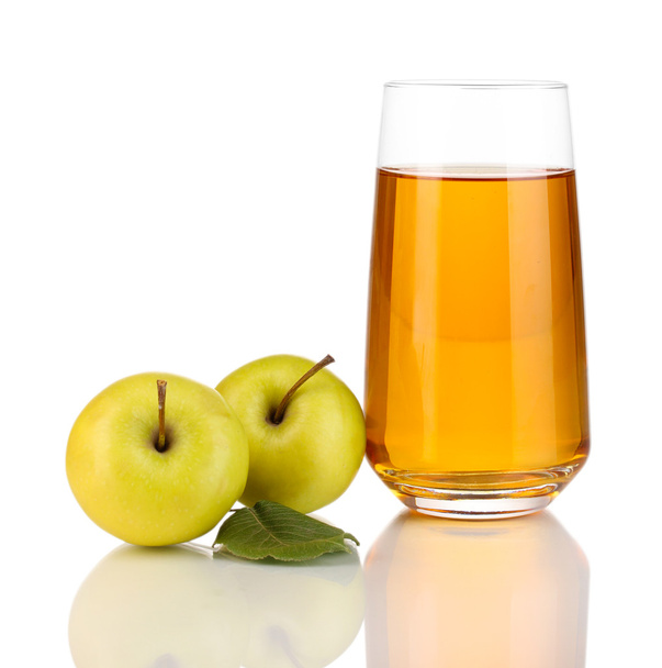 Useful apple juice with apples around isolated on white - Valokuva, kuva