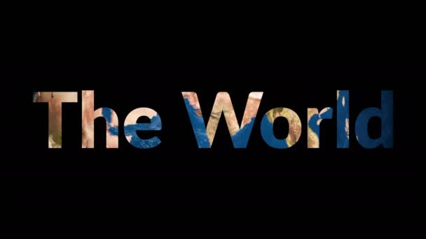 Texto El mundo revelando girando globo terráqueo
 - Metraje, vídeo