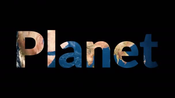 Texto Planeta revelando girando globo terráqueo
 - Metraje, vídeo