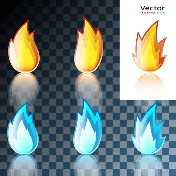 Abstract Red and Blue Flame Icon - ベクター画像