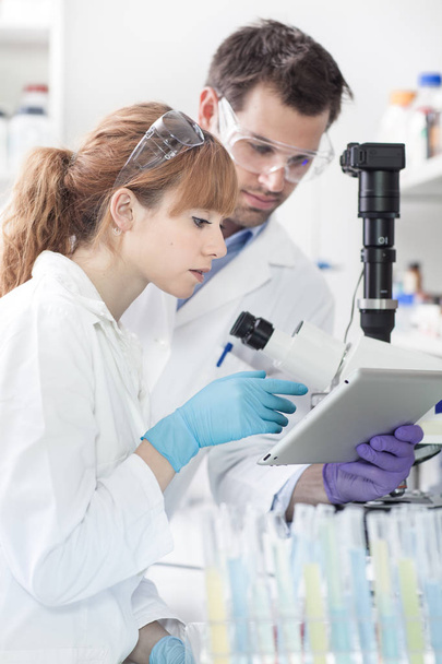 Health care researchers working in scientific laboratory. - Photo, Image