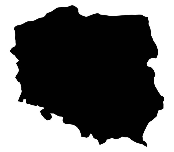 карта Польши на белом фоне
 - Вектор,изображение