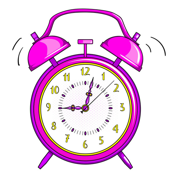 Clock alarm on white background. Vector. Isolated object - Vector, Image