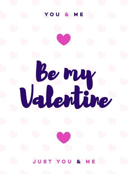 Valentines day greeting card with sign be my valentine on lovely cute background - Vettoriali, immagini