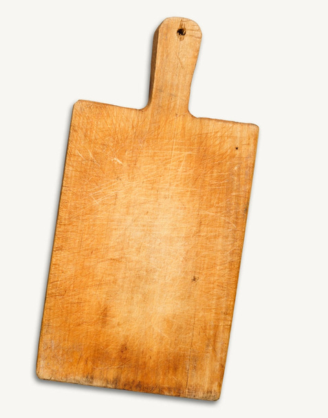 Planche à découper en bois isolée sur fond blanc - Photo, image