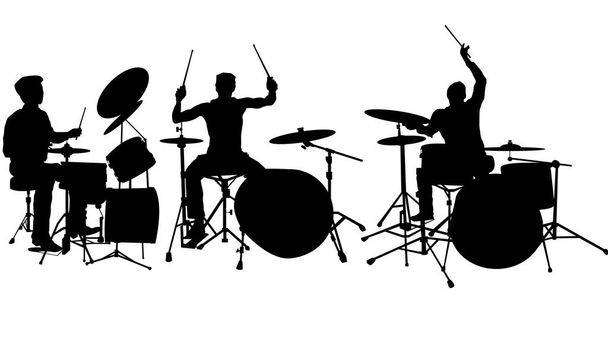 Schlagzeuger-Silhouette  - Vektor, Bild