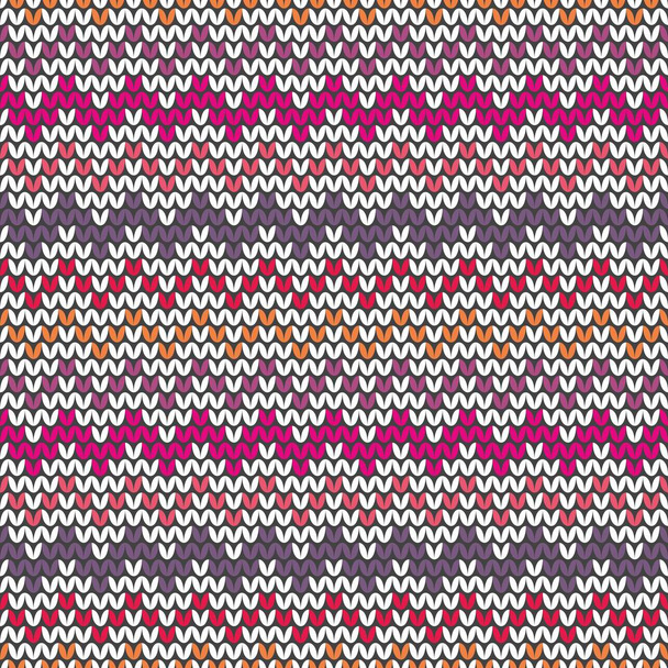 Tile colorful zig zag knitting vector pattern or winter background - Vector, Imagen