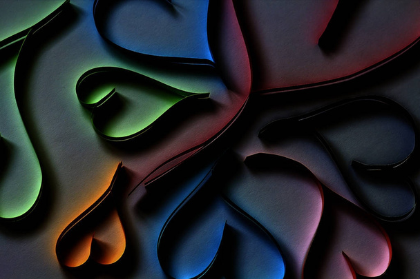 Ystävänpäivä abstrakti tausta leikattu paperi värikäs kuulla
 - Valokuva, kuva
