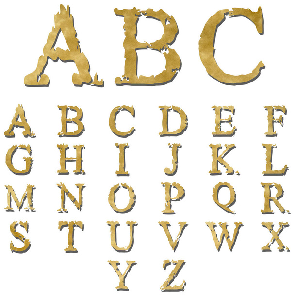Golden metal font - Photo, Image