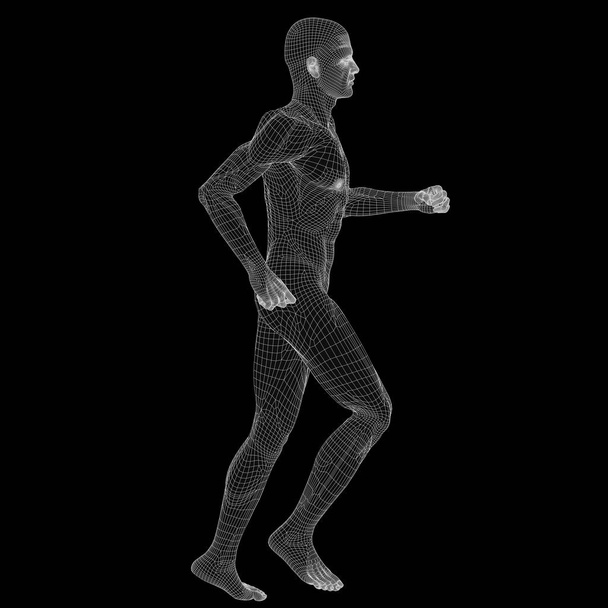 Konceptuální 3d člověka anatomie nebo zdraví návrhu, společné nebo kloubní bolesti, bolesti nebo poranění izolované na černém pozadí - Fotografie, Obrázek