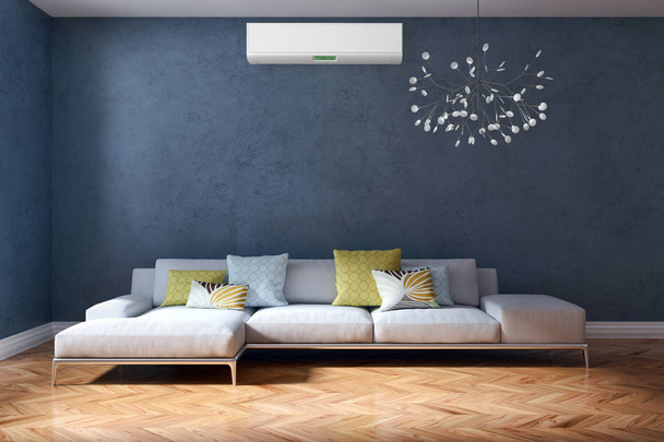 Intérieur lumineux moderne avec climatisation Illustration de rendu 3D
 - Photo, image