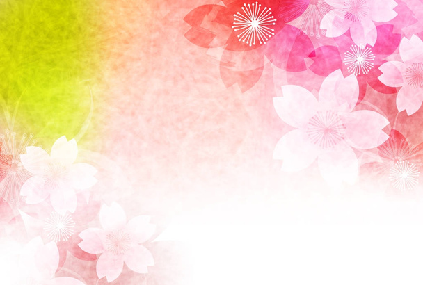 Kirschblüten Frühling japanisches Papier Hintergrund - Vektor, Bild