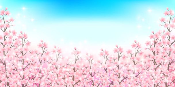 Cherry Blossoms Spring landscape background - Vector, Image