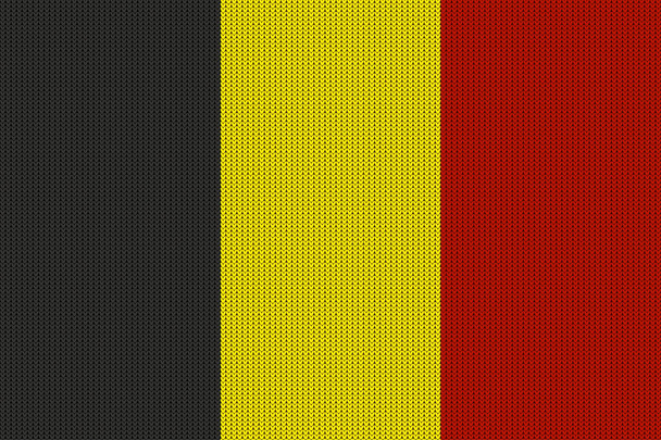 Flagge Belgiens auf vektorgestrickter Wolltextur - Vektor, Bild
