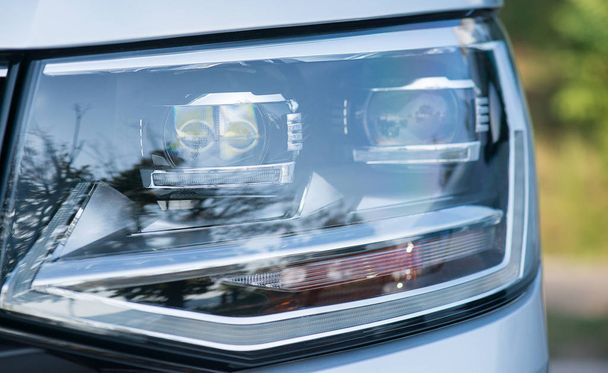 Car headlights. close up details - Foto, imagen