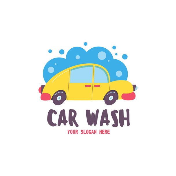Car wash. Emble - Vektör, Görsel