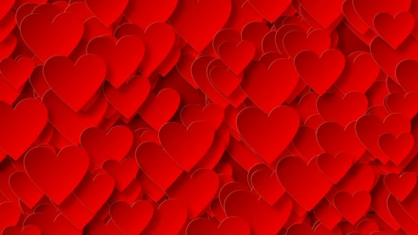 Abstract paper cut heart increase moving in 3D space. Love background, wedding background. Loop animation - Footage, Video