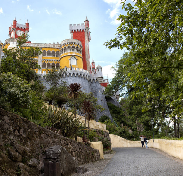 Pena palota, Sintra. gyönyörű vár, Portugália. - Fotó, kép