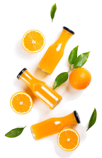  Juice of orange fruit, above view. - 写真・画像