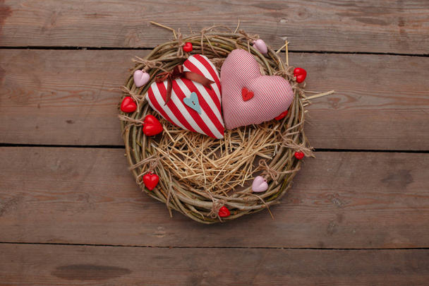 Feliz día de San Valentín amor celebración en un estilo rústico aislado
. - Foto, Imagen