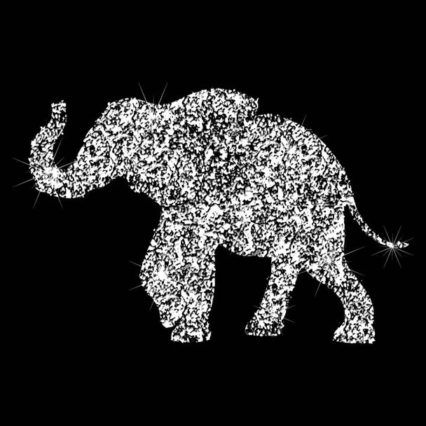 Feast of an elephant. Brilliant icon. The effect of a diamond. T - Vettoriali, immagini