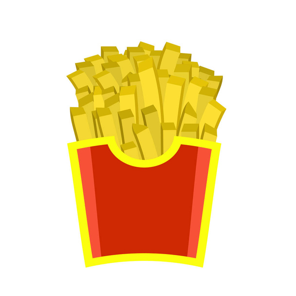 Papas fritas en caja de papel rojo
 - Vector, imagen