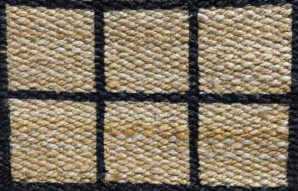 Hintergrund des braunen Handwerks weben Textur Weidenoberfläche mit bezahlten Muster für Möbelmaterial. - Foto, Bild