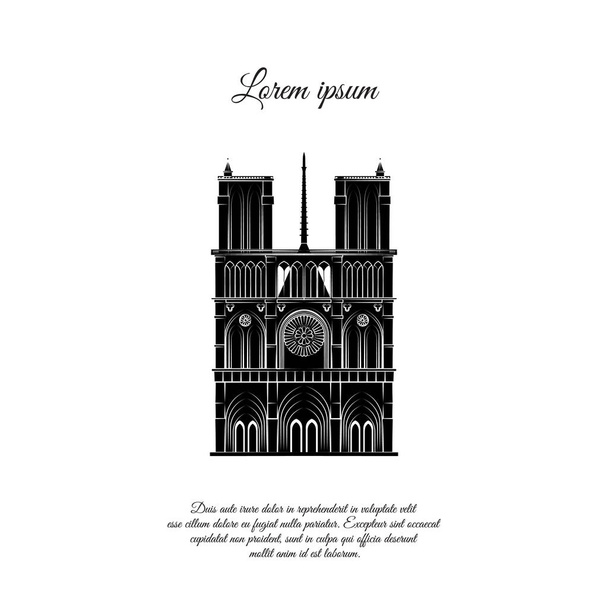 Παναγία των Παρισίων, Παρίσι σύμβολο εικονίδιο - Διάνυσμα, εικόνα