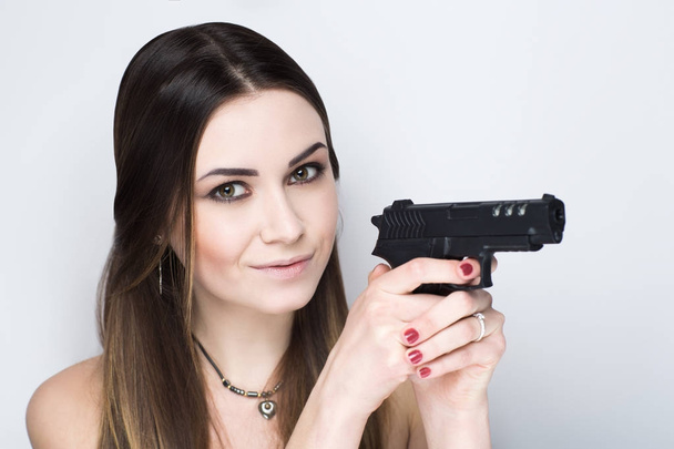 woman with gun - Fotó, kép