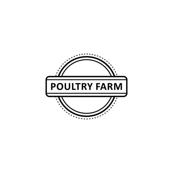 Vector flat poutry farm logo in circle icon - Vektor, Bild