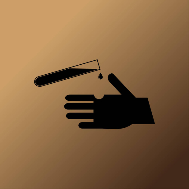 test tube icon risk for hand vector illustration - Vector, Image