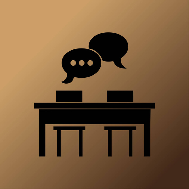 Meeting at the table vector web icon - Vector, Image
