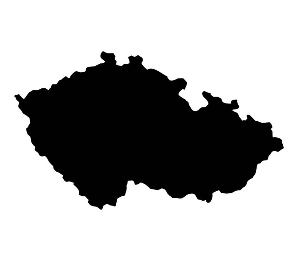 czech republic map on white background - Vector, Image