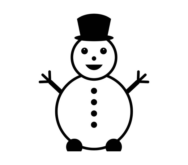 sneeuwpop icoon op witte achtergrond - Vector, afbeelding