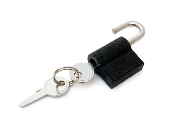 Pad lock and keys with clipping path - Zdjęcie, obraz