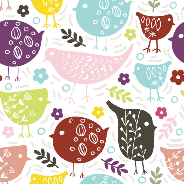 seamless background with birds - Vector, afbeelding