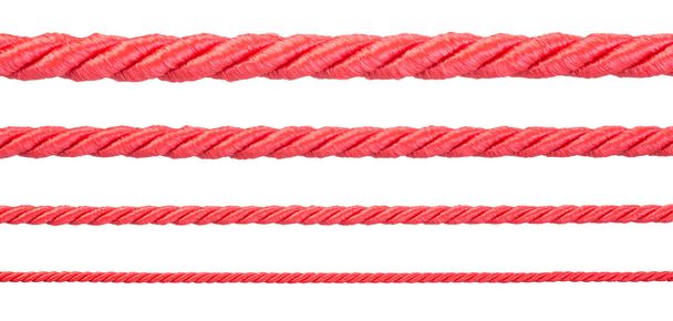 Red strings isolated on white background - Photo, image