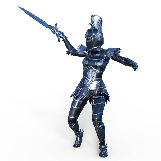 Female knight / 3D CG rendering of a female knight. - Φωτογραφία, εικόνα