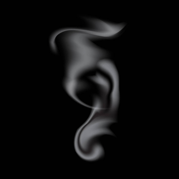 繊細な白い現実的なタバコの煙の波 - ベクター画像