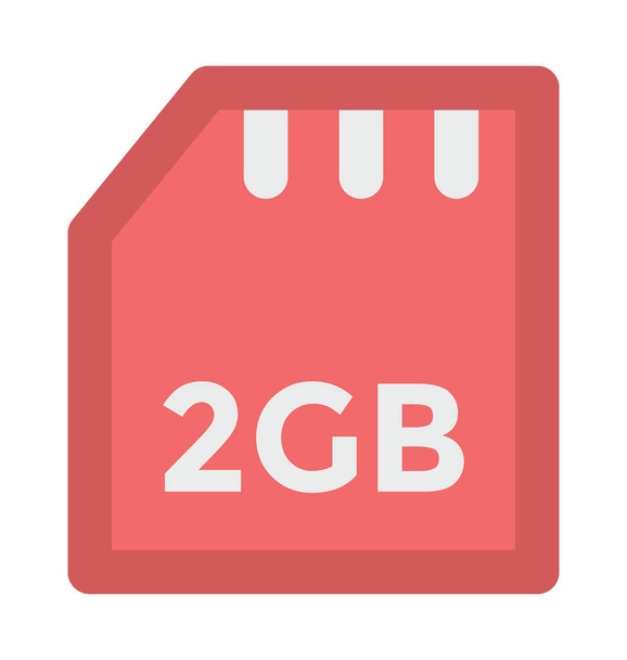 Memory Card Bold Vector Icon - Vector, imagen