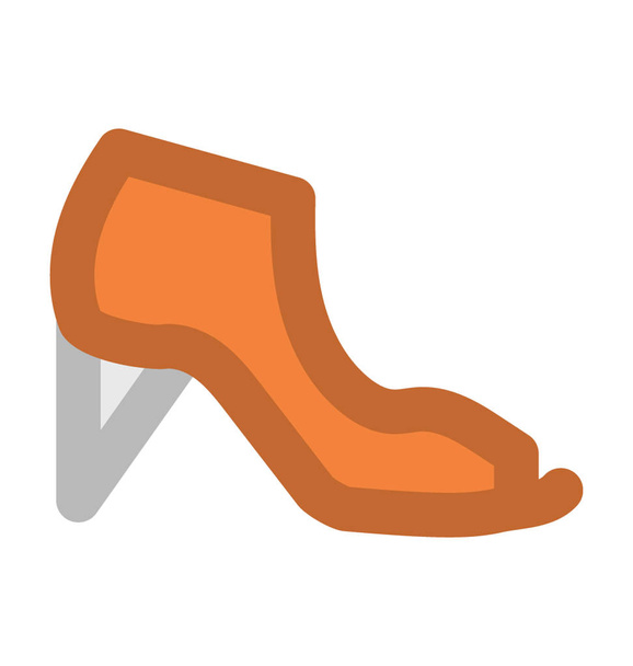 Open Toe Shoes Bold Vector Icon - Vetor, Imagem