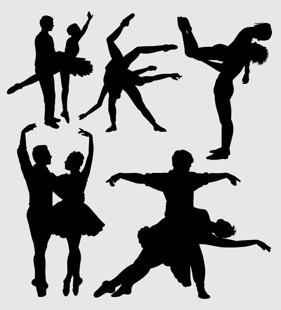 Ballet ou ballerine couple danseurs silhouette Bon usage pour le symbole, logo, icône web, mascotte, éléments de jeu, mascotte, signe, conception d'autocollant, ou tout autre design que vous voulez. Facile à utiliser
.  - Vecteur, image