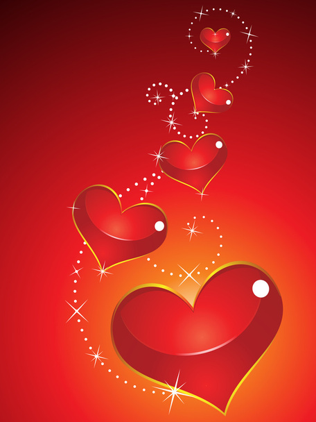 Abstract glossy red heart - Vector, Image
