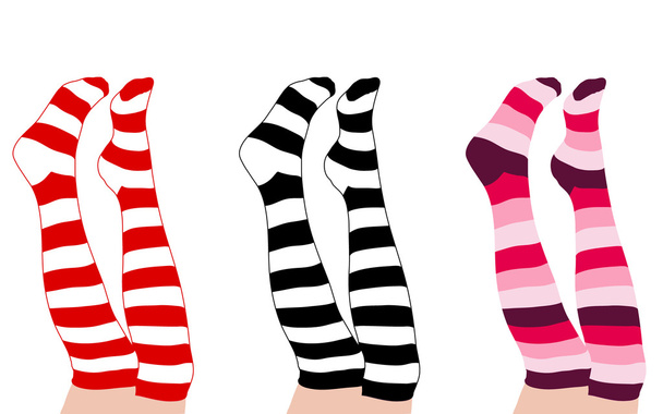sexy meisje poten met dag valentine sokken - Vector, afbeelding