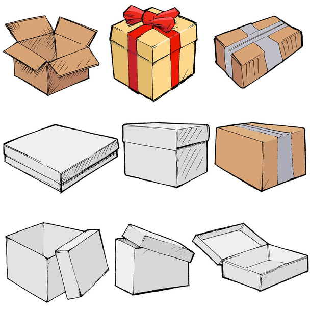 Set di scatole
 - Vettoriali, immagini