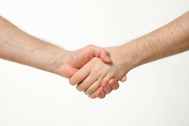 Рукопожатие двух мужчин. руки без одежды
. - Фото, изображение