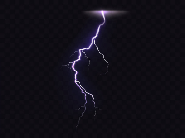 3D vector realistic illustration of lightning - Vector, Imagen